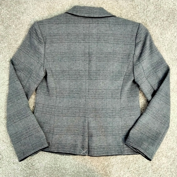 NWT Sz 0 Ann Taylor Gray Check Plaid Blazer - Picture 2 of 15
